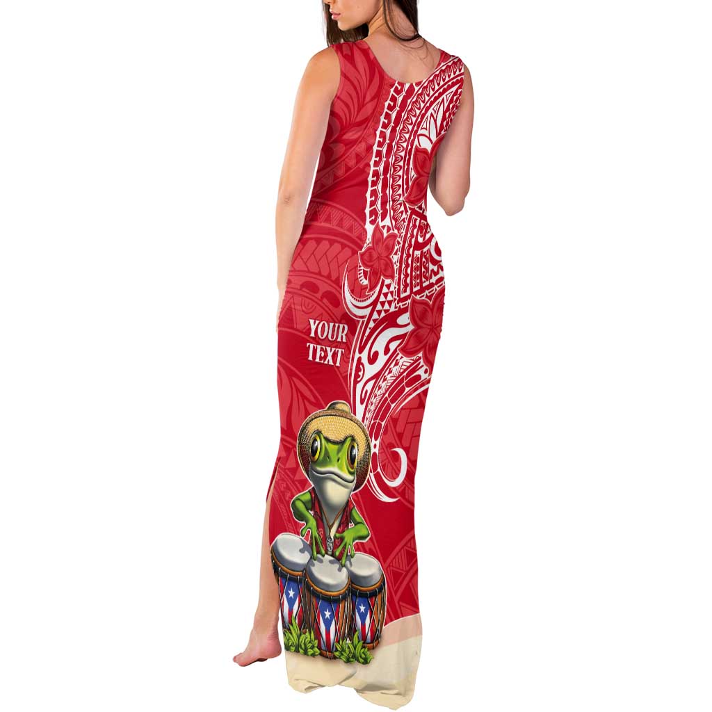 Personalized Puerto Rico Tank Maxi Dress Coqui Frog With Polynesian Pattern LT05 - Polynesian Pride