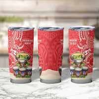 Personalized Puerto Rico Tumbler Cup Coqui Frog With Polynesian Pattern LT05 - Polynesian Pride