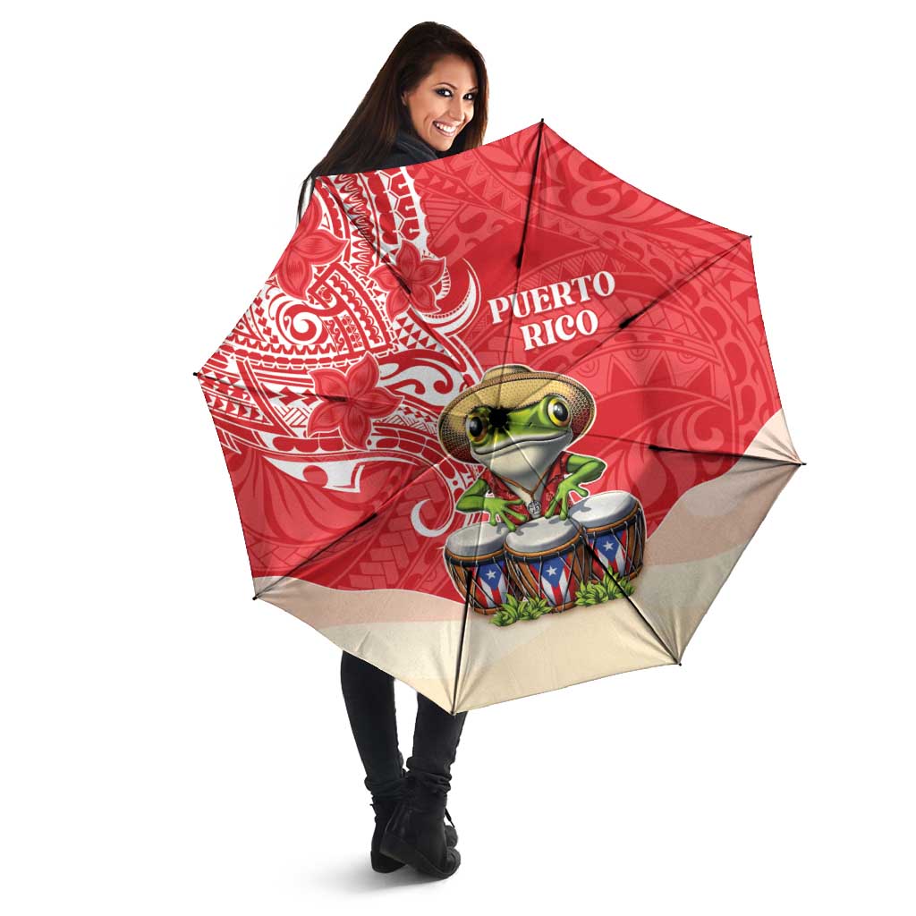 Puerto Rico Umbrella Coqui Frog With Polynesian Pattern LT05 - Polynesian Pride