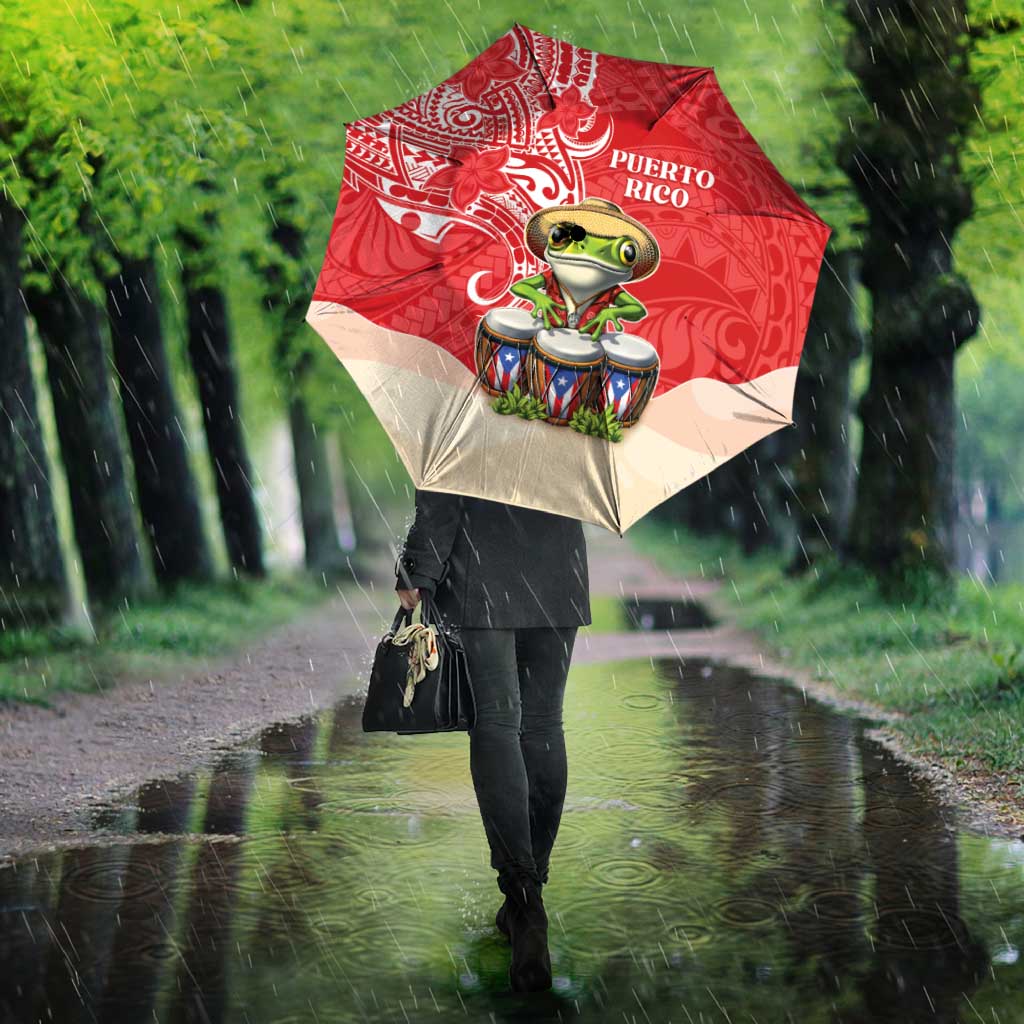 Puerto Rico Umbrella Coqui Frog With Polynesian Pattern LT05 - Polynesian Pride