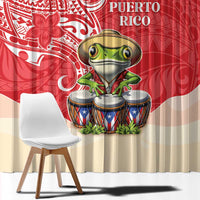 Puerto Rico Window Curtain Coqui Frog With Polynesian Pattern LT05 - Polynesian Pride