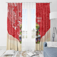 Puerto Rico Window Curtain Coqui Frog With Polynesian Pattern LT05 - Polynesian Pride