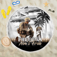 Hawaii Veterans Day Beach Blanket Honor The Fallen Flag Grunge Style LT05 One Size 150cm White - Polynesian Pride