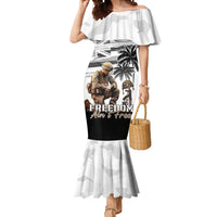 Hawaii Veterans Day Mermaid Dress Honor The Fallen Flag Grunge Style LT05 Women White - Polynesian Pride