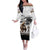 Hawaii Veterans Day Off The Shoulder Long Sleeve Dress Honor The Fallen Flag Grunge Style