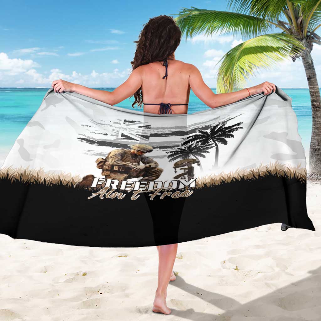Hawaii Veterans Day Sarong Honor The Fallen Flag Grunge Style LT05 - Polynesian Pride
