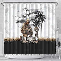 Hawaii Veterans Day Shower Curtain Honor The Fallen Flag Grunge Style LT05 - Polynesian Pride