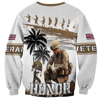 Hawaii Veterans Day Sweatshirt Honor The Fallen Flag Grunge Style LT05 - Polynesian Pride
