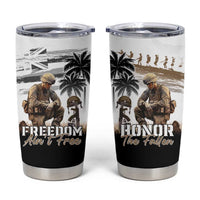 Hawaii Veterans Day Tumbler Cup Honor The Fallen Flag Grunge Style LT05 White - Polynesian Pride