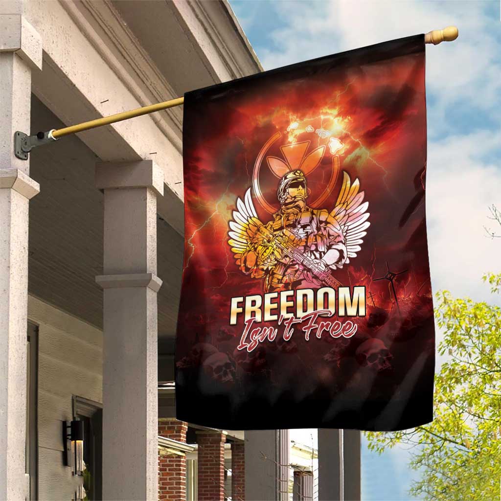 Hawaii Veterans Day Garden Flag May We Never Forget Freedom Isn't Free LT05 House Flag Red - Polynesian Pride