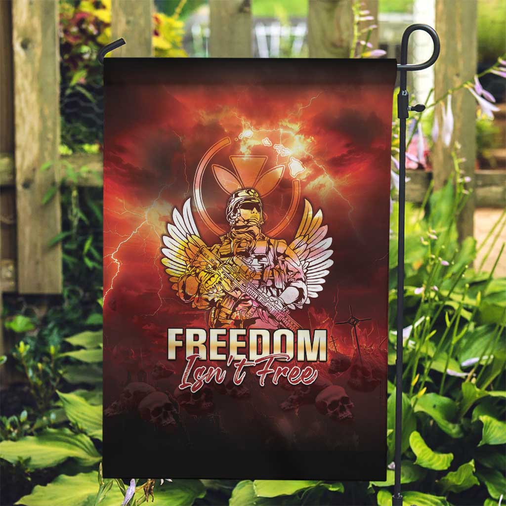 Hawaii Veterans Day Garden Flag May We Never Forget Freedom Isn't Free LT05 Garden Flag Red - Polynesian Pride