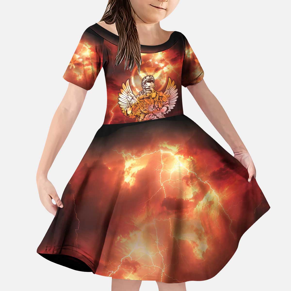 Hawaii Veterans Day Kid Short Sleeve Dress May We Never Forget Freedom Isn't Free LT05 KID Red - Polynesian Pride