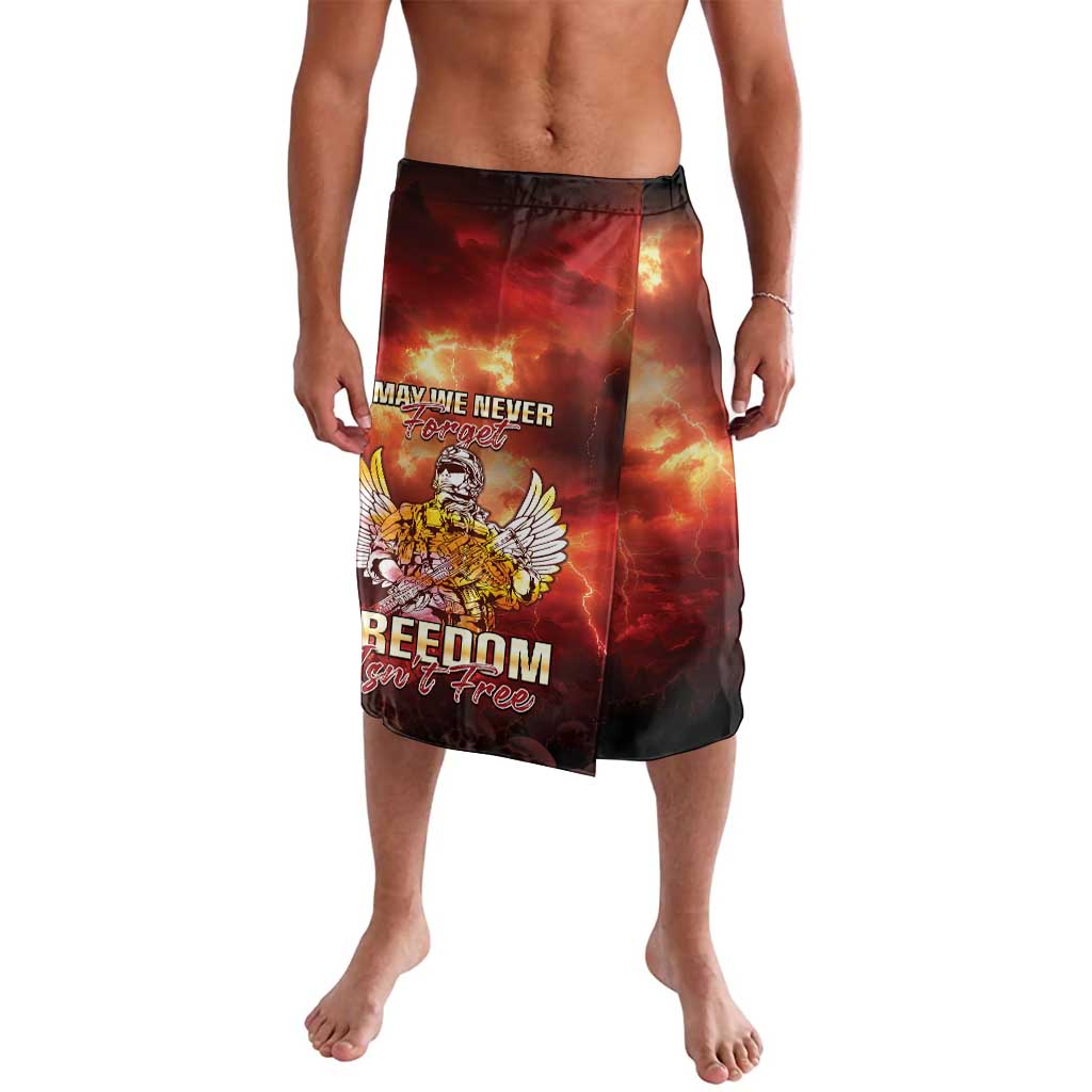 Hawaii Veterans Day Lavalava May We Never Forget Freedom Isn't Free LT05 Red - Polynesian Pride