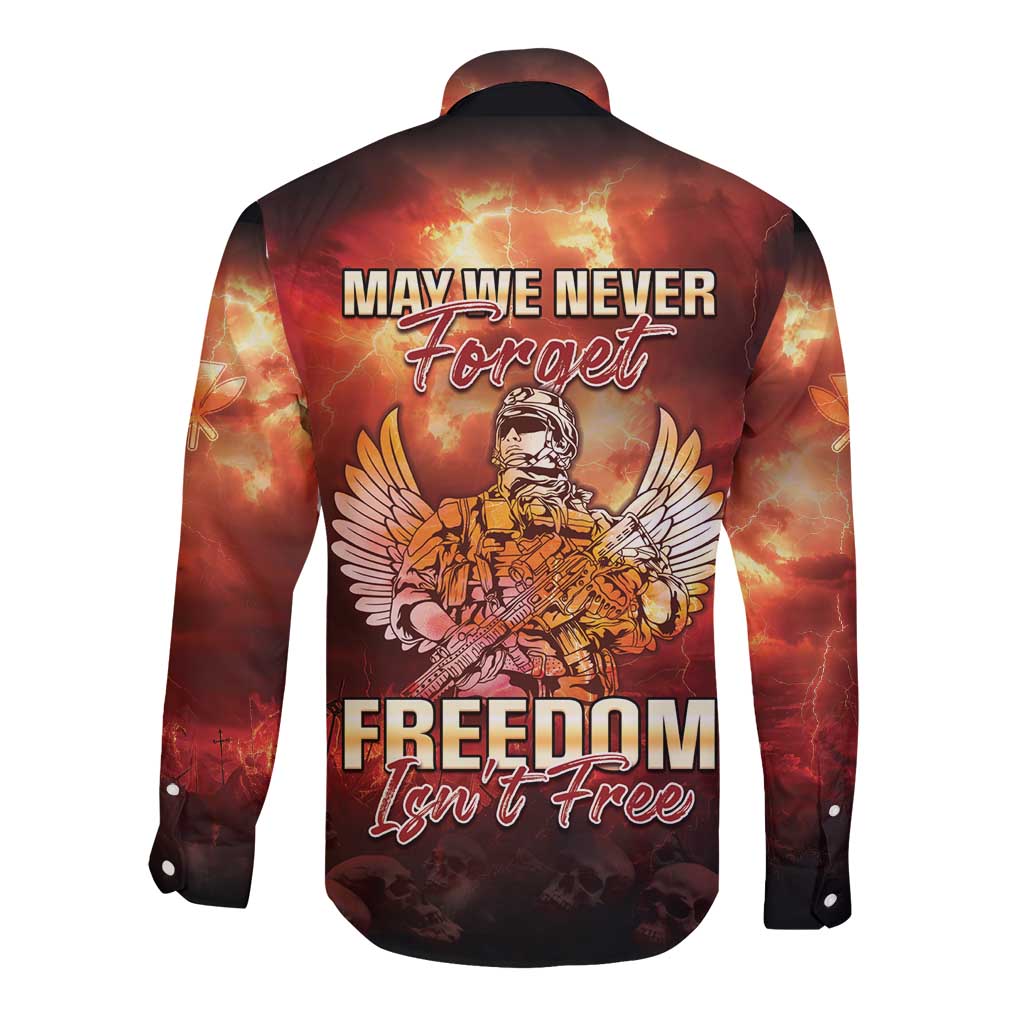 Hawaii Veterans Day Long Sleeve Button Shirt May We Never Forget Freedom Isn't Free LT05 - Polynesian Pride