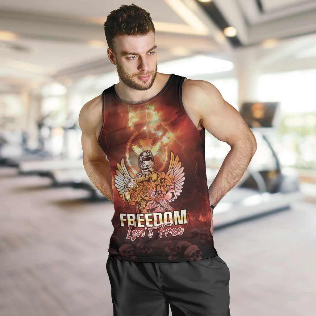 Hawaii Veterans Day Men Tank Top May We Never Forget Freedom Isn't Free LT05 Red - Polynesian Pride