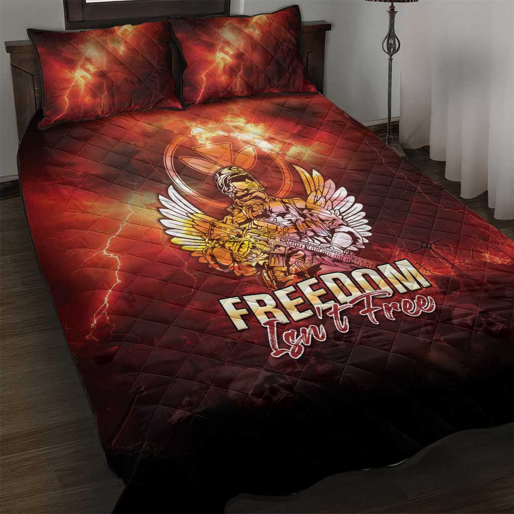 Hawaii Veterans Day Quilt Bed Set May We Never Forget Freedom Isn't Free LT05 Red - Polynesian Pride