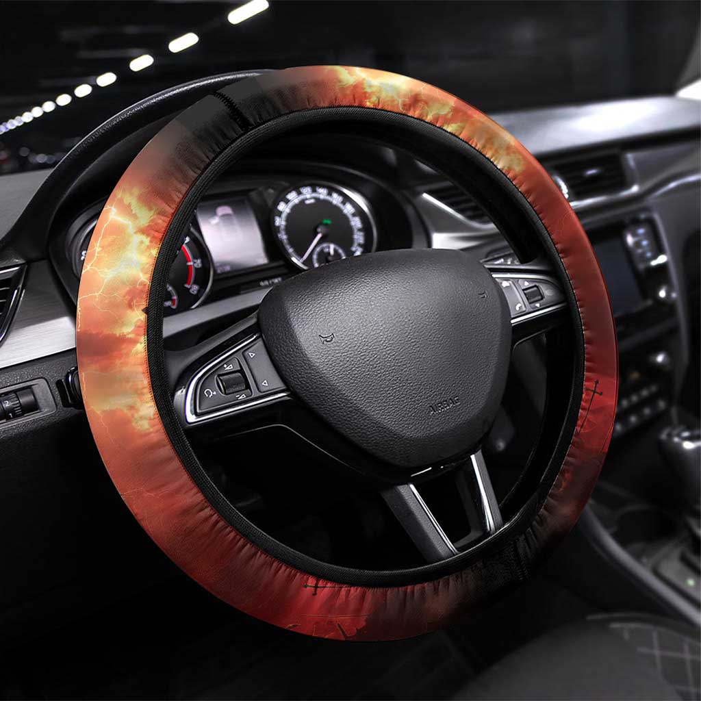 Hawaii Veterans Day Steering Wheel Cover May We Never Forget Freedom Isn't Free LT05 Universal Fit Red - Polynesian Pride
