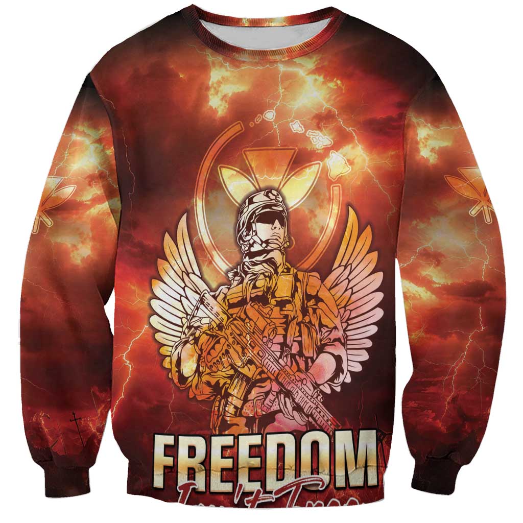 Hawaii Veterans Day Sweatshirt May We Never Forget Freedom Isn't Free LT05 Unisex Red - Polynesian Pride