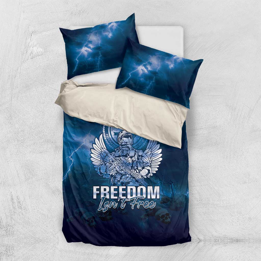 Federated States of Micronesia Veterans Day Bedding Set May We Never Forget Freedom Isn't Free LT05 US Twin 172cm x 218cm Blue - Polynesian Pride