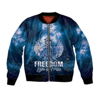 Federated States of Micronesia Veterans Day Bomber Jacket May We Never Forget Freedom Isn't Free LT05 Unisex Blue - Polynesian Pride