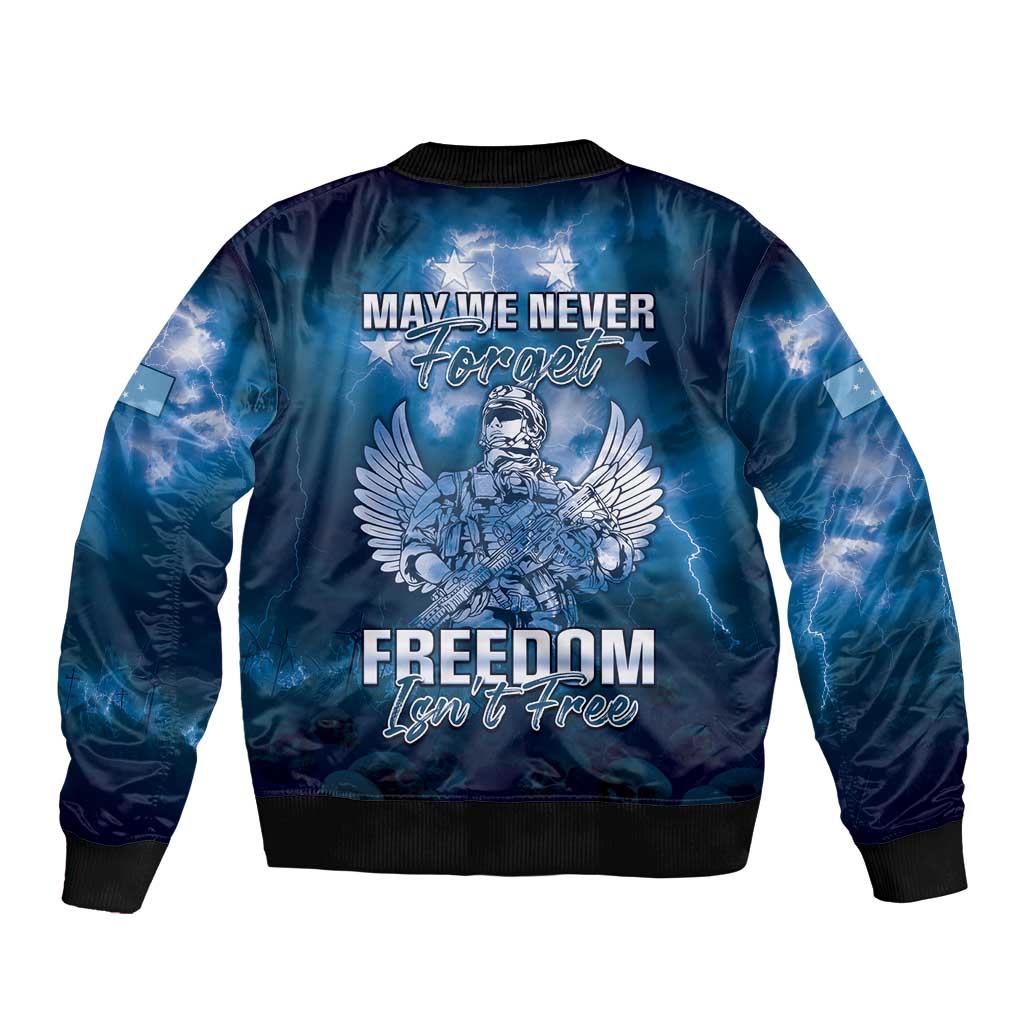 Federated States of Micronesia Veterans Day Bomber Jacket May We Never Forget Freedom Isn't Free LT05 - Polynesian Pride