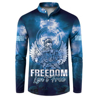 Federated States of Micronesia Veterans Day Button Sweatshirt May We Never Forget Freedom Isn't Free LT05 Blue - Polynesian Pride