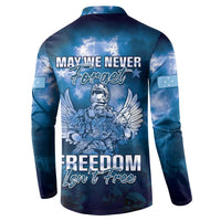 Federated States of Micronesia Veterans Day Button Sweatshirt May We Never Forget Freedom Isn't Free LT05 - Polynesian Pride