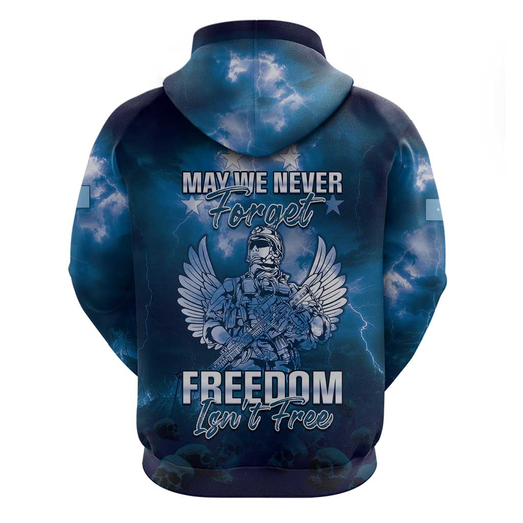 Federated States of Micronesia Veterans Day Hoodie May We Never Forget Freedom Isn't Free LT05 - Polynesian Pride