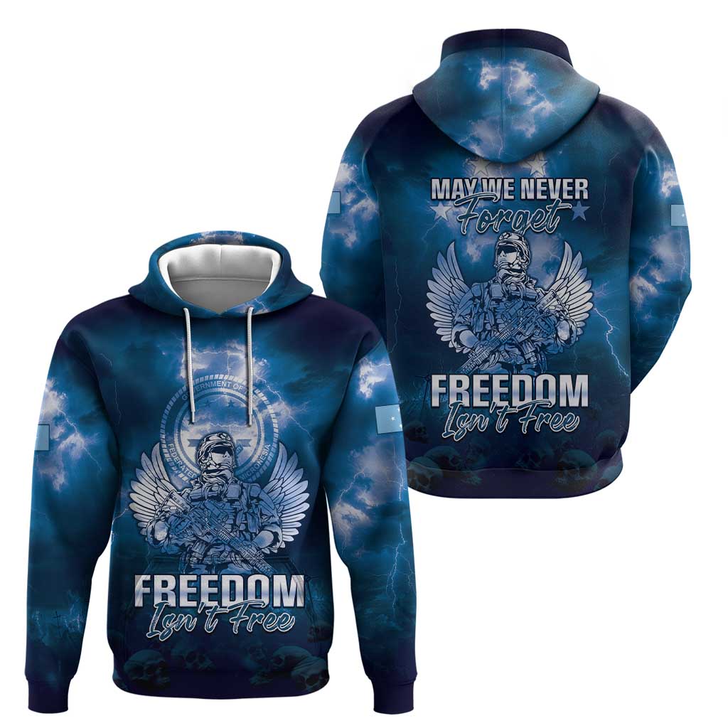 Federated States of Micronesia Veterans Day Hoodie May We Never Forget Freedom Isn't Free LT05 - Polynesian Pride