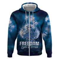Federated States of Micronesia Veterans Day Hoodie May We Never Forget Freedom Isn't Free LT05 Zip Hoodie Blue - Polynesian Pride
