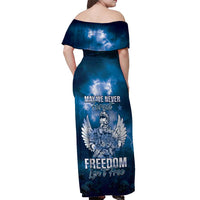Federated States of Micronesia Veterans Day Off Shoulder Maxi Dress May We Never Forget Freedom Isn't Free LT05 - Polynesian Pride