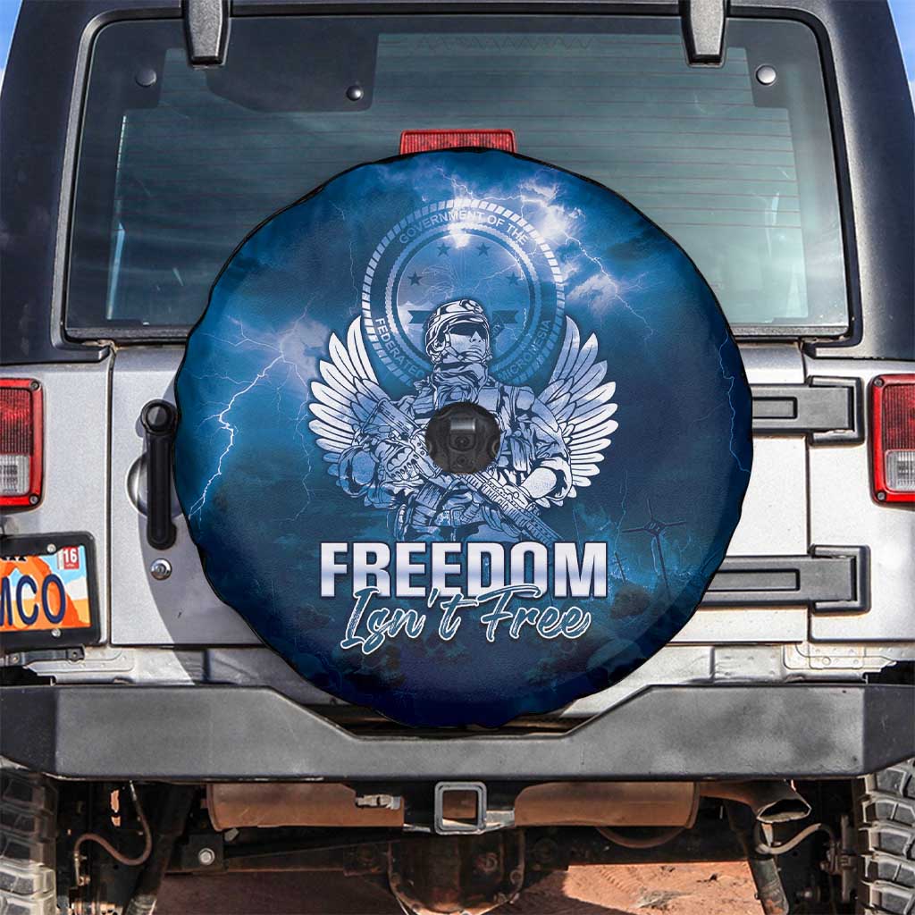 Federated States of Micronesia Veterans Day Spare Tire Cover May We Never Forget Freedom Isn't Free LT05 Blue - Polynesian Pride
