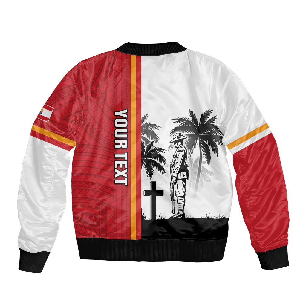 French Polynesia Armistice Day Bomber Jacket Lest We Forget Flag Style LT05 - Polynesian Pride