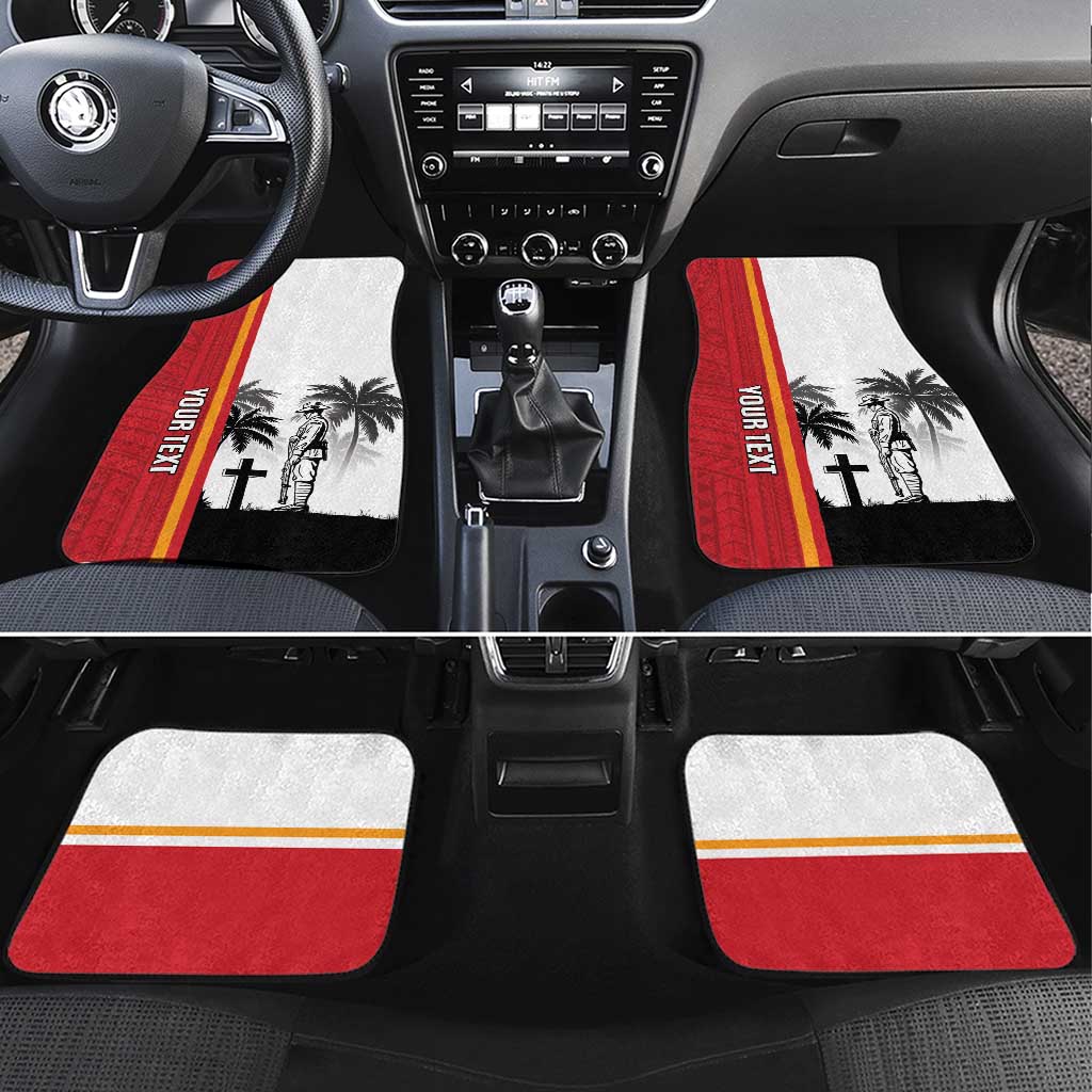 French Polynesia Armistice Day Car Mats Lest We Forget Flag Style LT05 Set 4pcs Red - Polynesian Pride