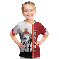 French Polynesia Armistice Day Kid T Shirt Lest We Forget Flag Style LT05 Red - Polynesian Pride