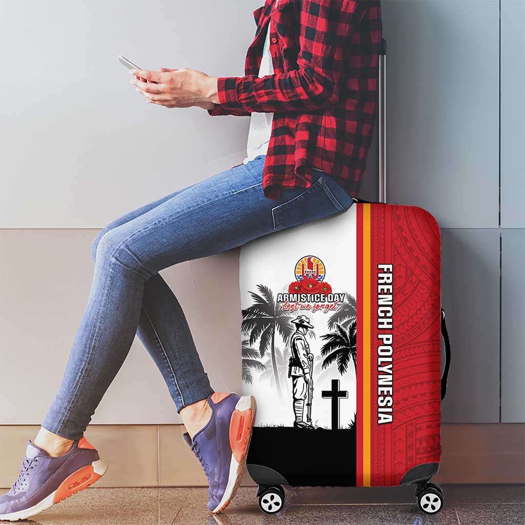 French Polynesia Armistice Day Luggage Cover Lest We Forget Flag Style LT05 - Polynesian Pride