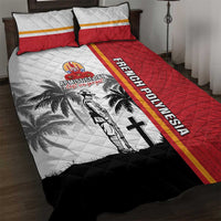 French Polynesia Armistice Day Quilt Bed Set Lest We Forget Flag Style LT05 Red - Polynesian Pride