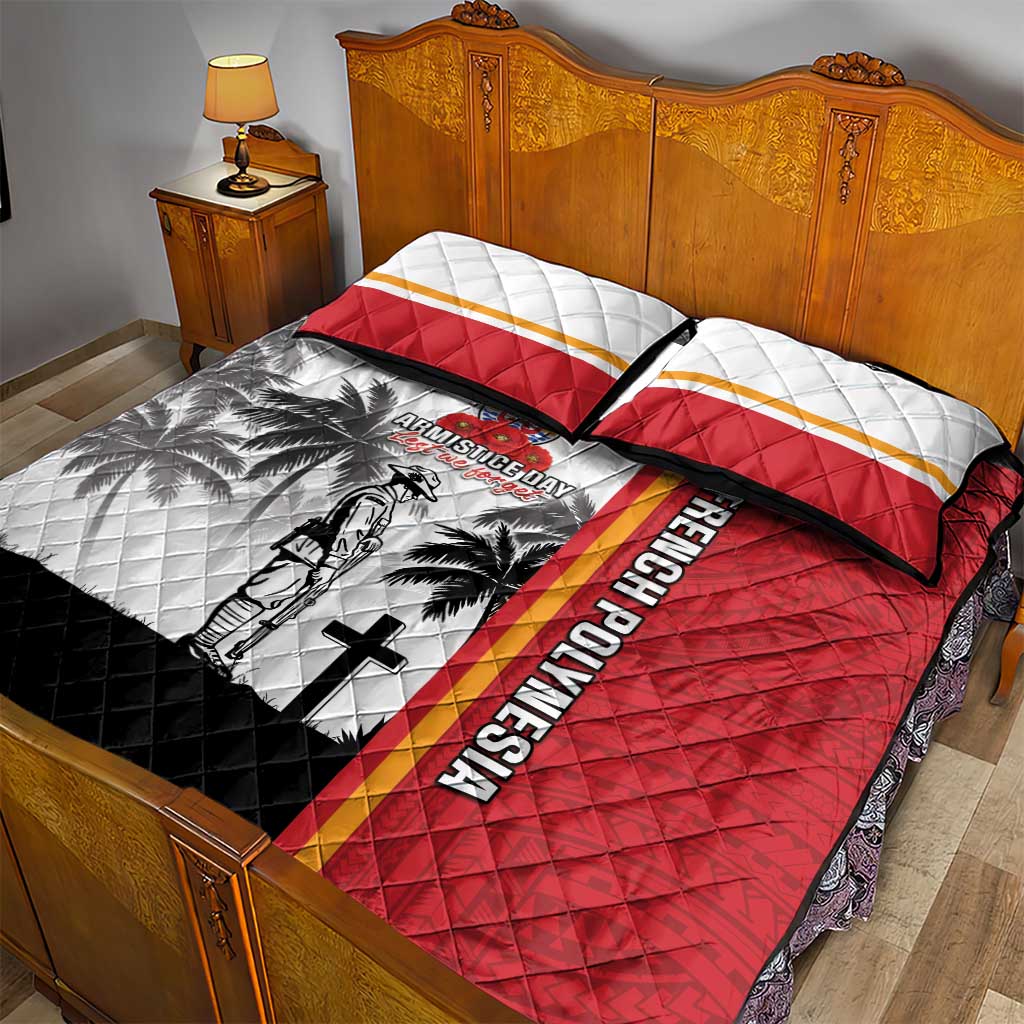 French Polynesia Armistice Day Quilt Bed Set Lest We Forget Flag Style LT05 - Polynesian Pride