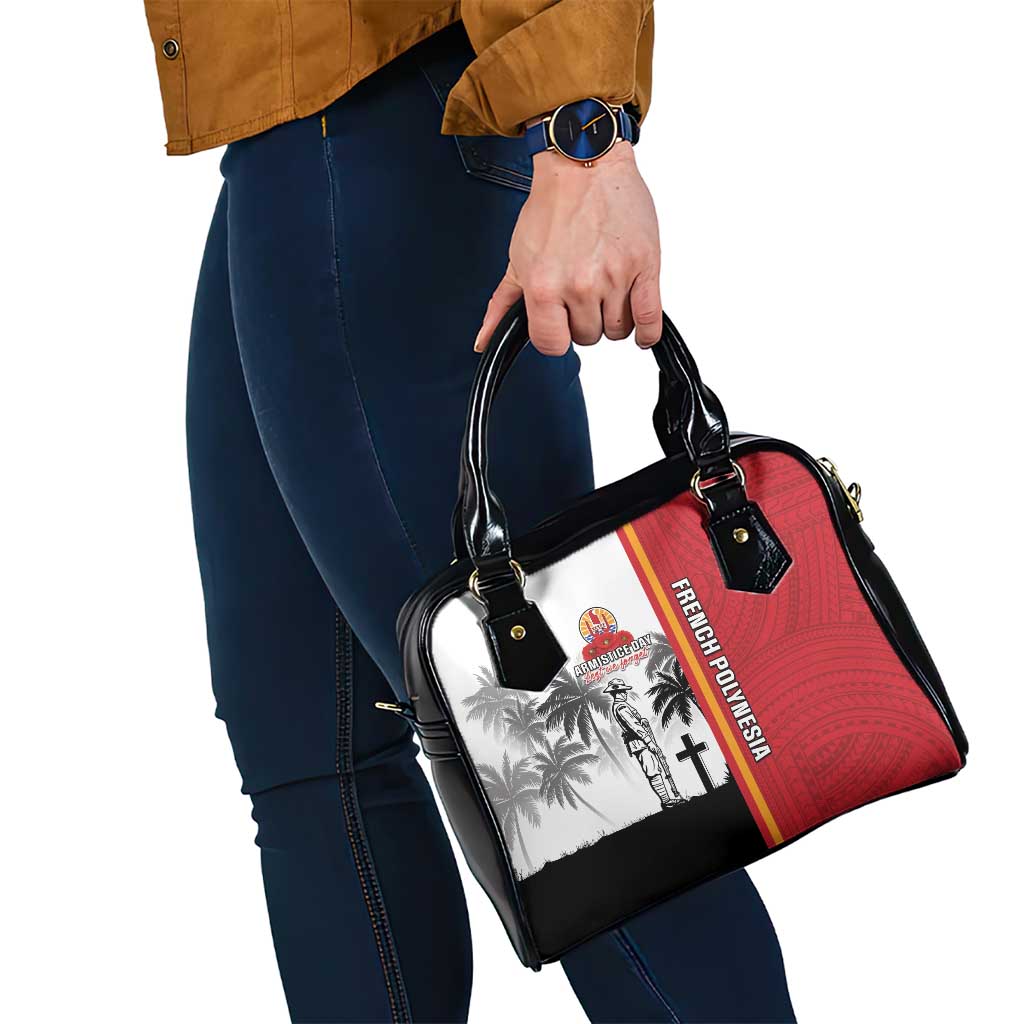 French Polynesia Armistice Day Shoulder Handbag Lest We Forget Flag Style LT05 - Polynesian Pride