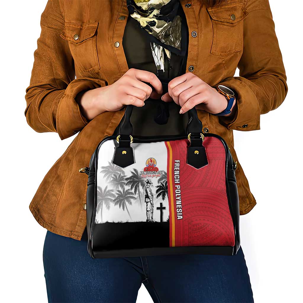 French Polynesia Armistice Day Shoulder Handbag Lest We Forget Flag Style LT05 - Polynesian Pride