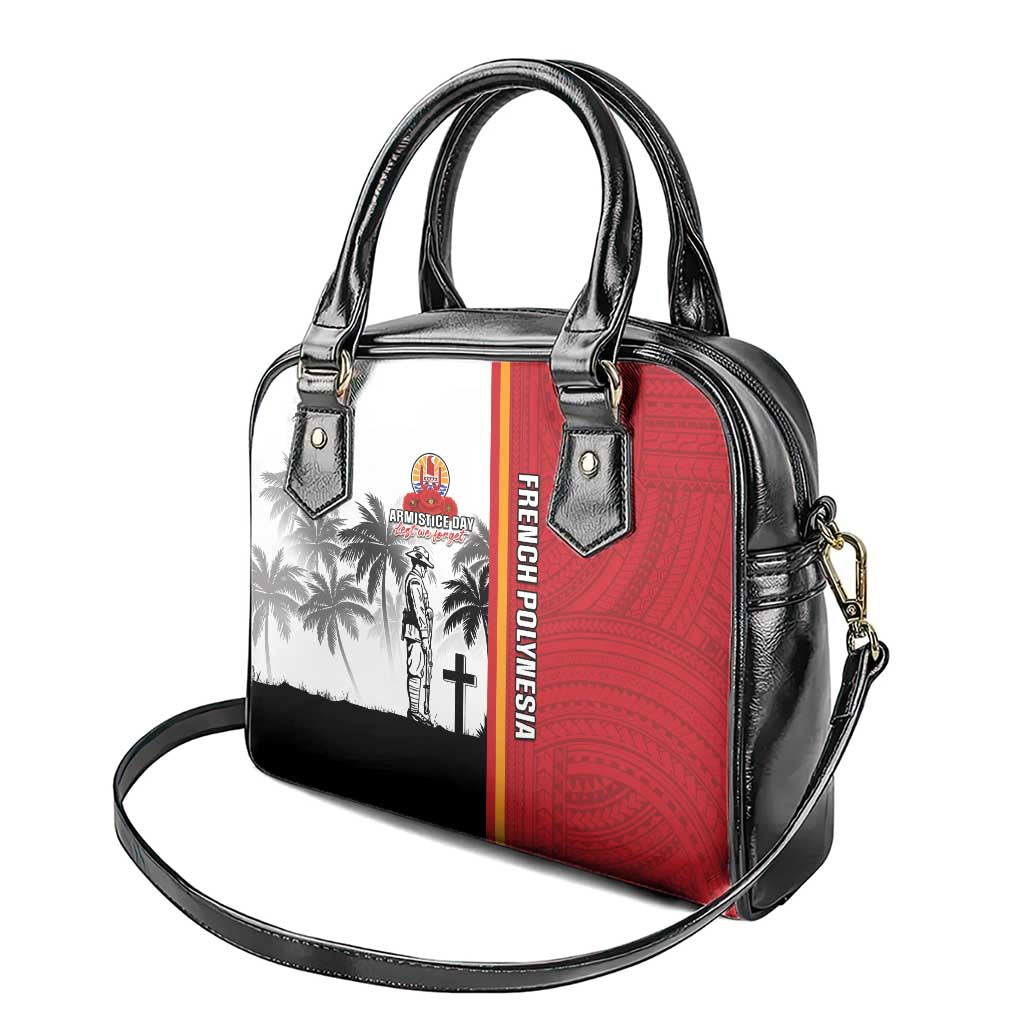 French Polynesia Armistice Day Shoulder Handbag Lest We Forget Flag Style LT05 - Polynesian Pride