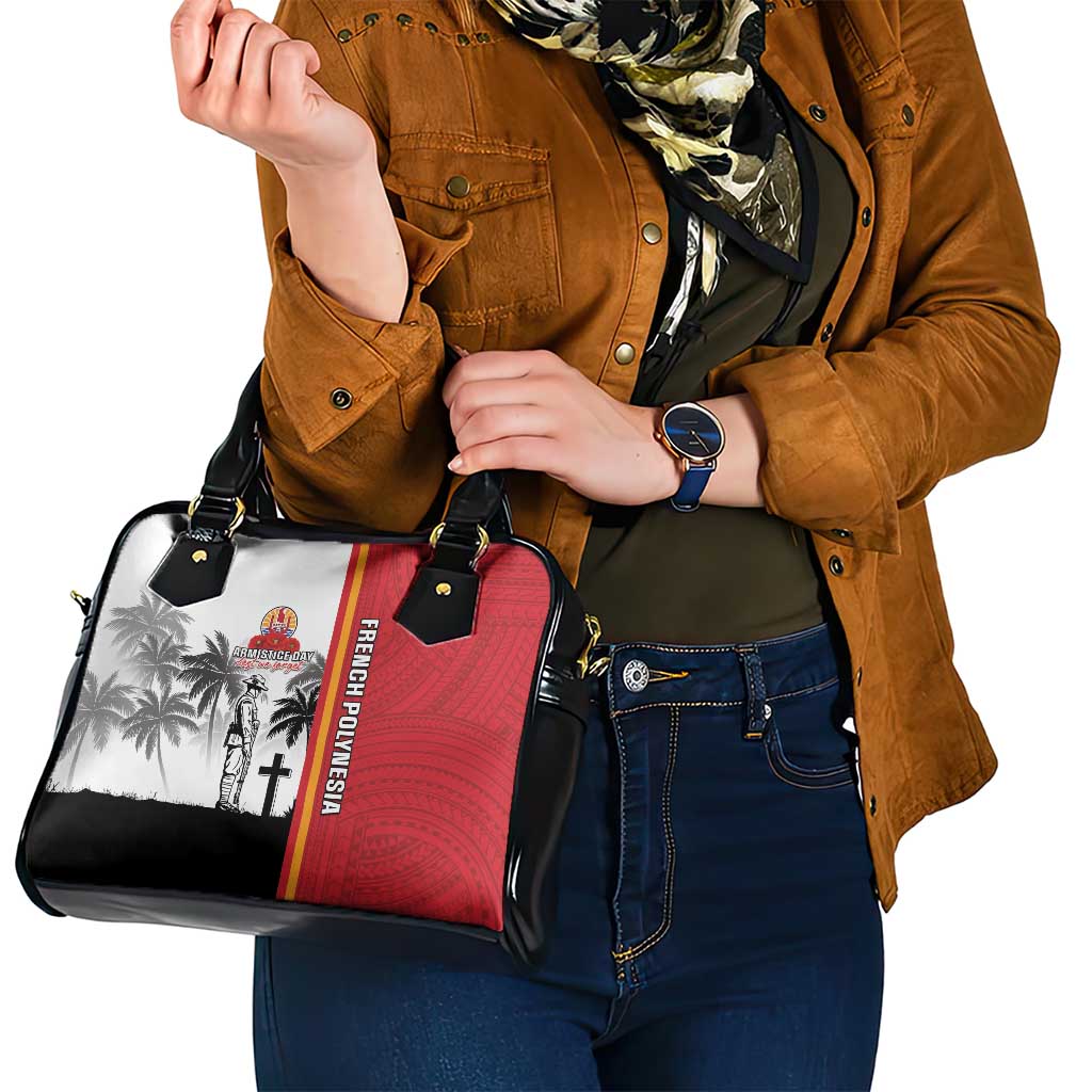 French Polynesia Armistice Day Shoulder Handbag Lest We Forget Flag Style LT05 - Polynesian Pride