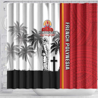 French Polynesia Armistice Day Shower Curtain Lest We Forget Flag Style LT05 - Polynesian Pride