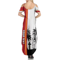 French Polynesia Armistice Day Summer Maxi Dress Lest We Forget Flag Style LT05 - Polynesian Pride