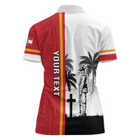 French Polynesia Armistice Day Women Polo Shirt Lest We Forget Flag Style LT05 - Polynesian Pride
