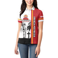 French Polynesia Armistice Day Women Polo Shirt Lest We Forget Flag Style LT05 - Polynesian Pride