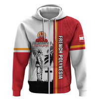 French Polynesia Armistice Day Zip Hoodie Lest We Forget Flag Style LT05 Zip Hoodie Red - Polynesian Pride