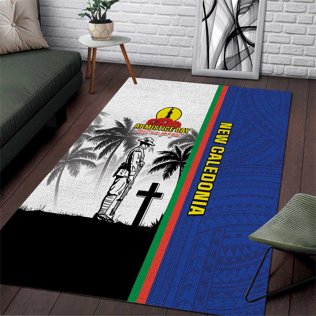 New Caledonia Armistice Day Area Rug Lest We Forget Flag Style