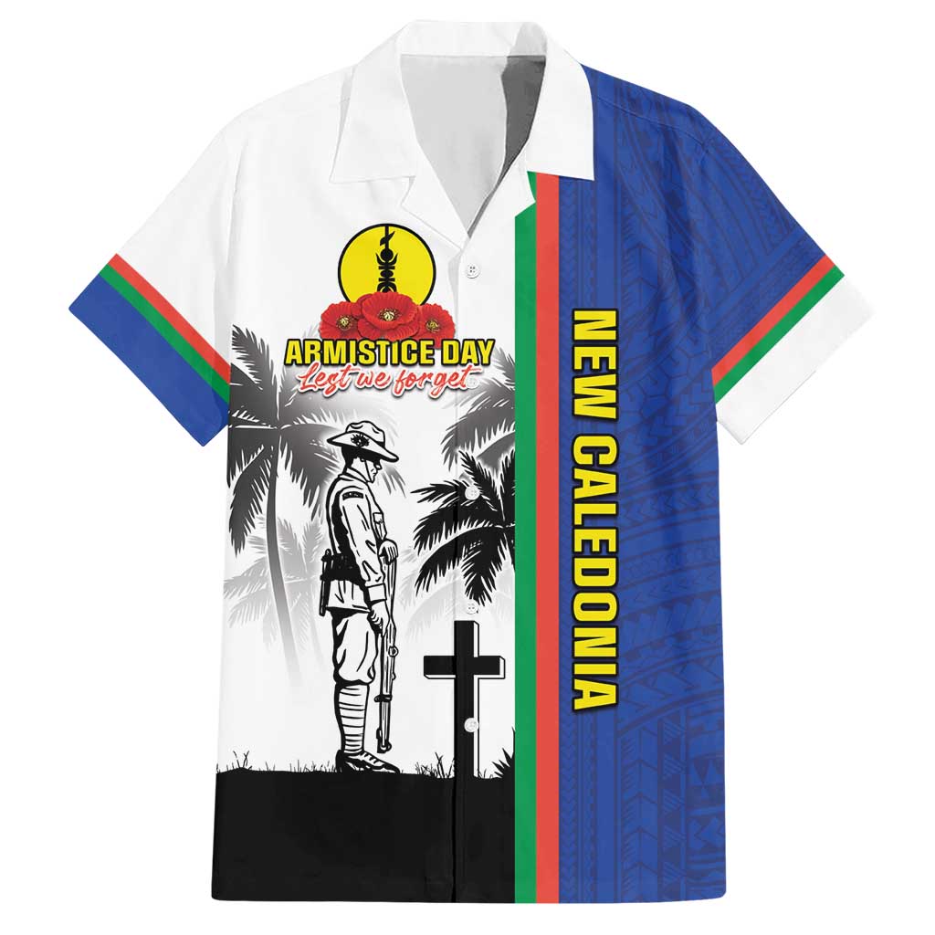 New Caledonia Armistice Day Hawaiian Shirt Lest We Forget Flag Style LT05 Navy - Polynesian Pride