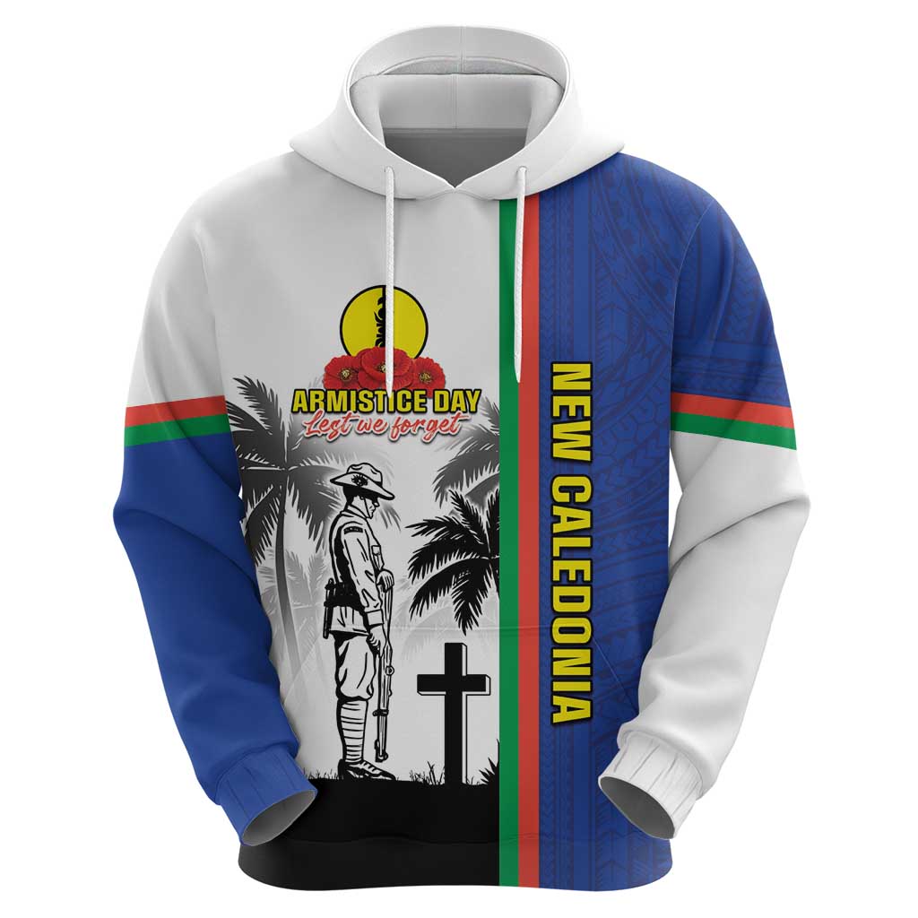 New Caledonia Armistice Day Hoodie Lest We Forget Flag Style LT05 - Polynesian Pride
